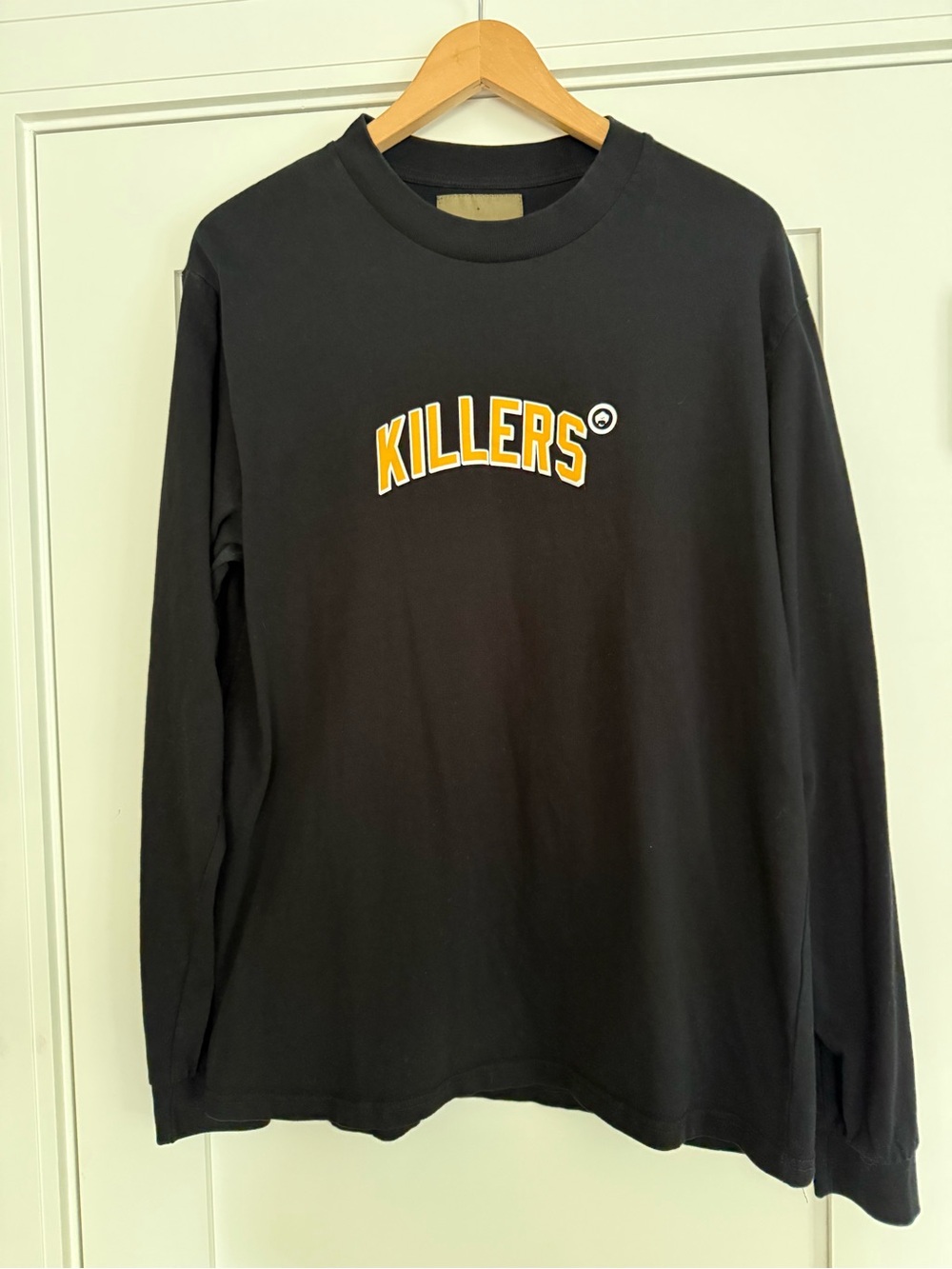 Mighty Killers Black Long Sleeve Graphic Tee with Yellow 'KILLERS' Logo Men’s M